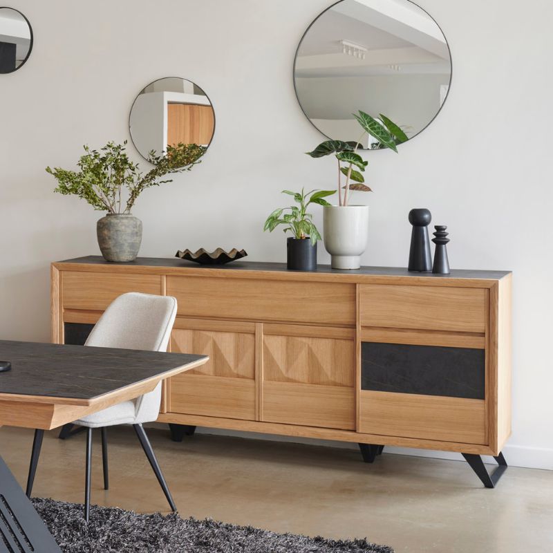 5 modèles de buffets bois et noir pour un séjour tendance