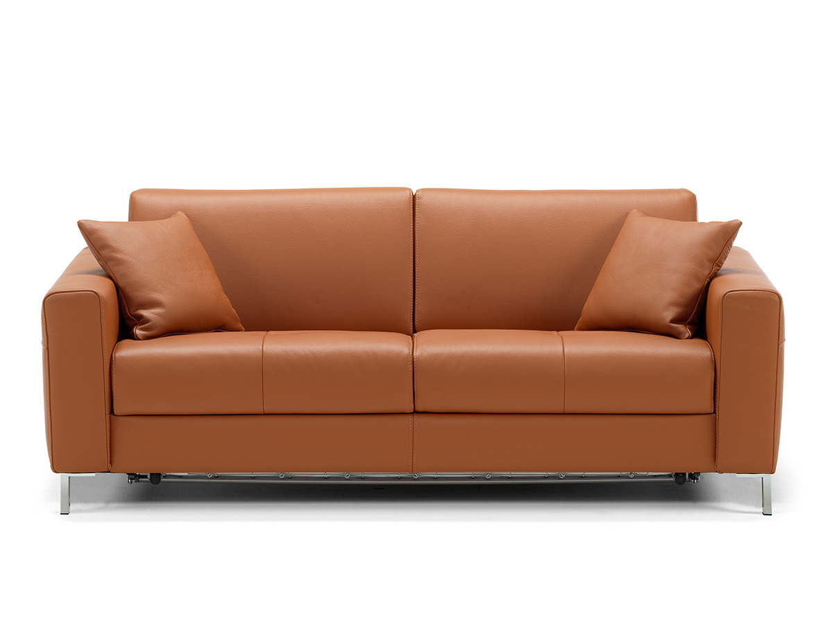 Canapé-lit en cuir couchage 140x190