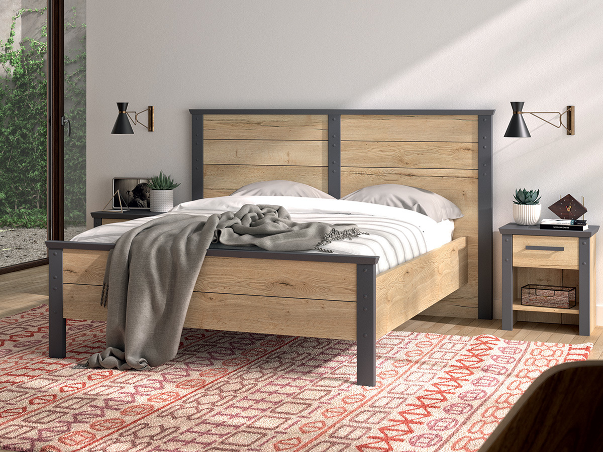 Lit pieds hauts 140x190 cm