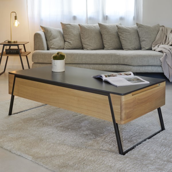 Table basse céramique plateau relevable