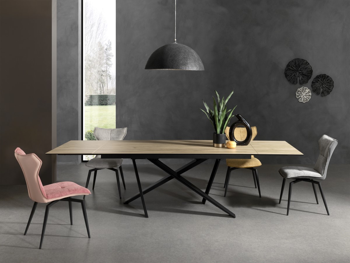 Table de repas céramique extensible effet bois