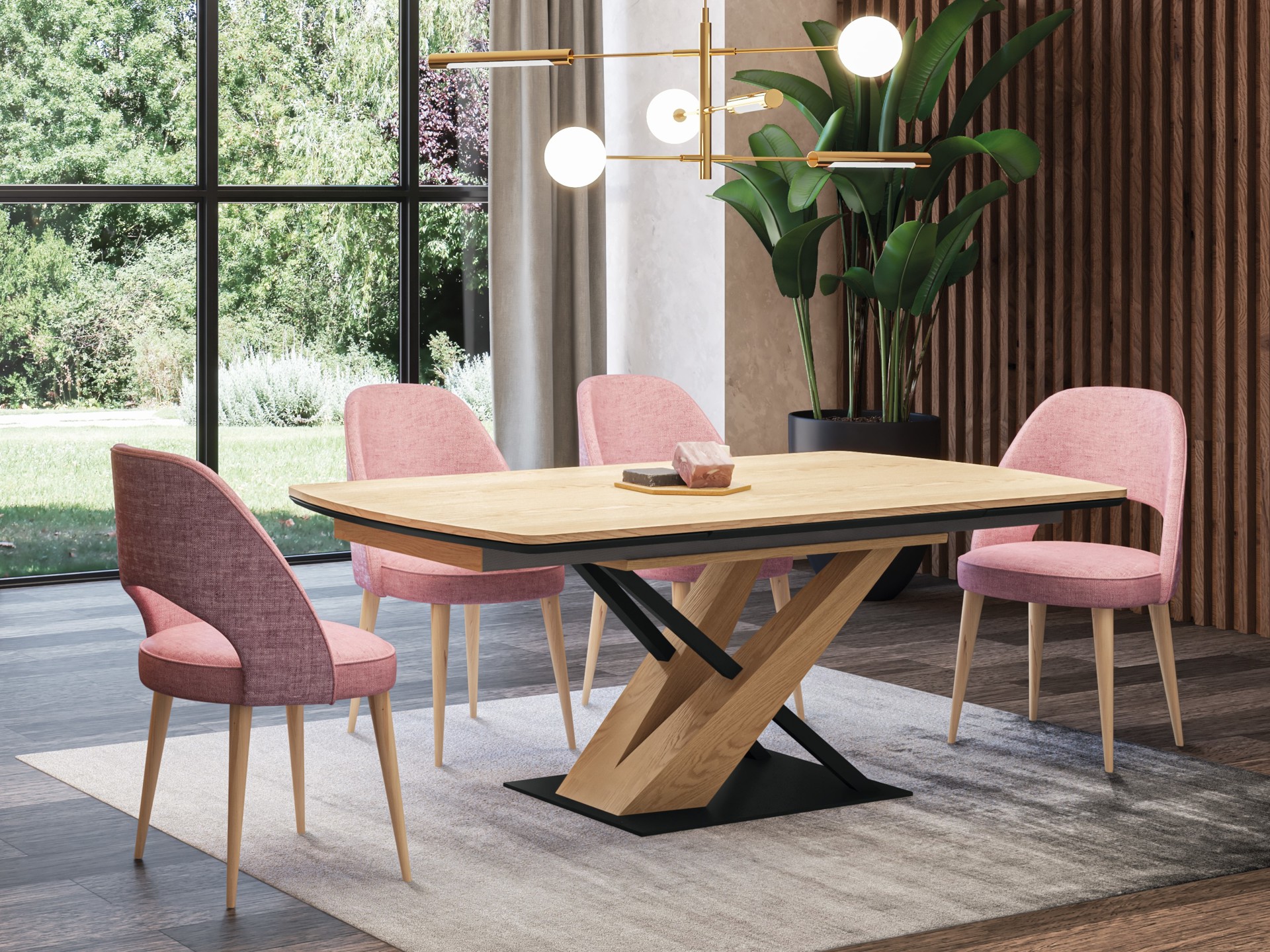 Table repas extensible rectangulaire