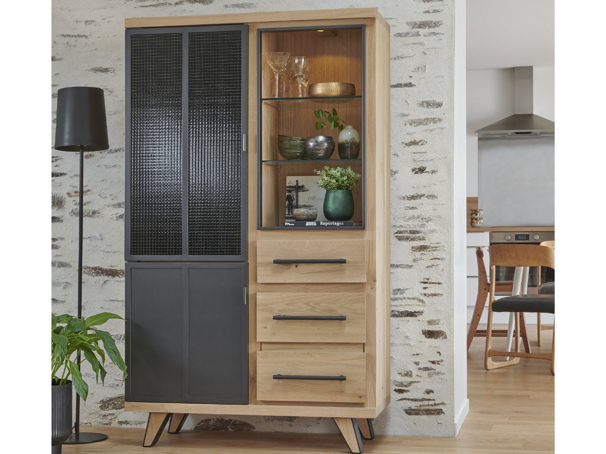 Vitrine 3 portes 1 tiroir